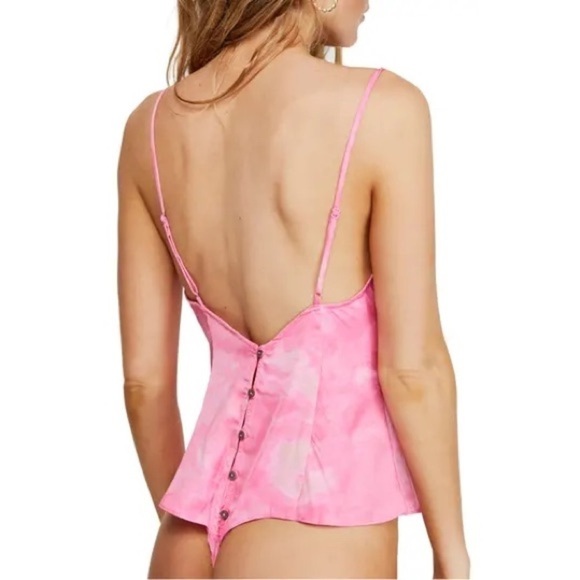 Free People Intimately Pink Luella Tie Dye Lace Bodysuit XS - Picture 2 of 15